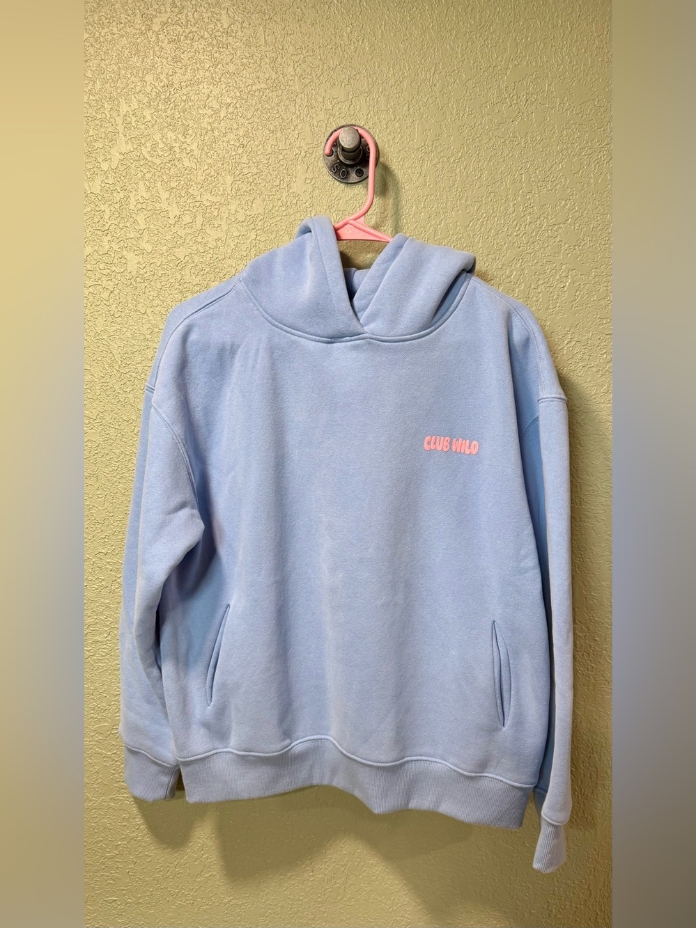 Wilo The Label Sky Blue with Pink  Pullover Hoodie XS